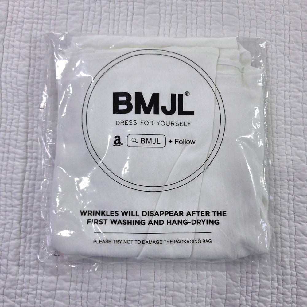 BMJL White Beach Cover Up Womens Medium Bathing Suit Dress Drawstring NWT